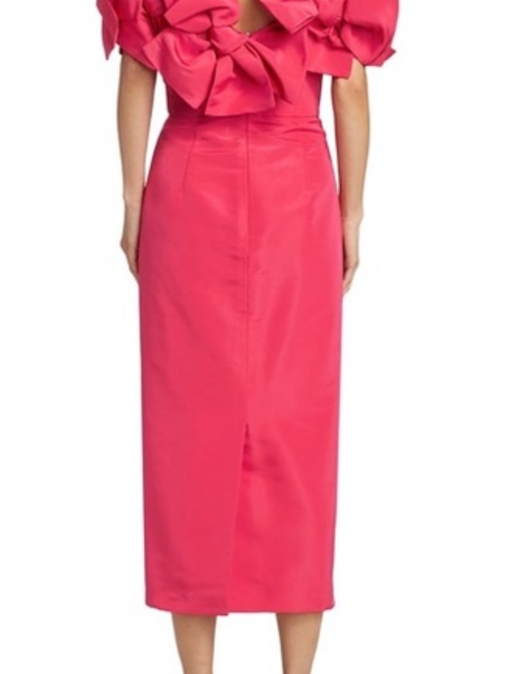 Off-Shoulder Pink Ruffle Midi Dress Carolina Herrera - Picture 2 of 4